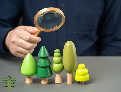 Arborist writing a tree assessment report beside a property in Pakenham.