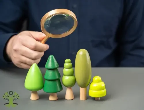 Arborist writing a tree assessment report beside a property in Pakenham.